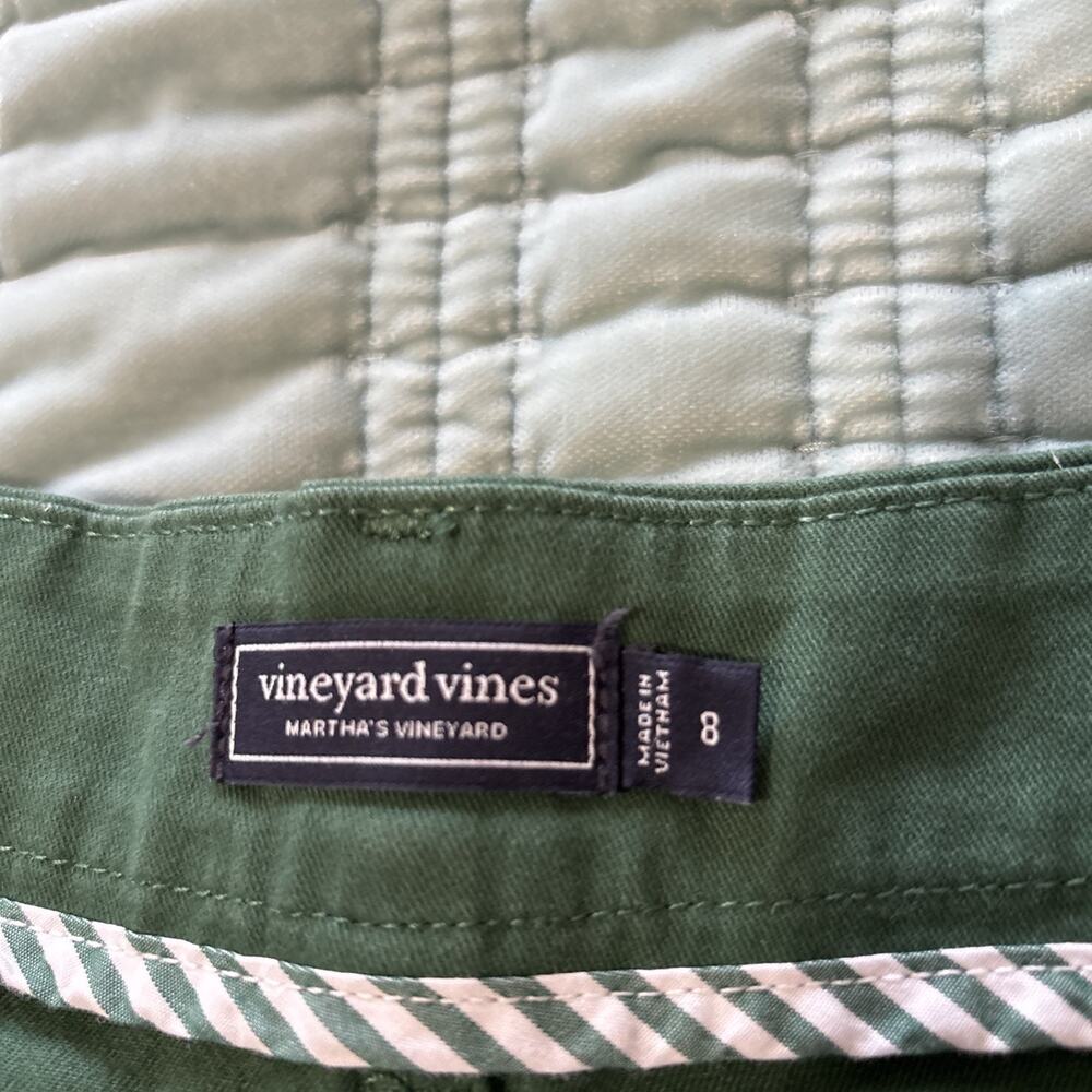 Vineyard Vines 8 Women Shorts Emerald Green EUC Slash Pockets Back Flap Pockets - Picture 6 of 13